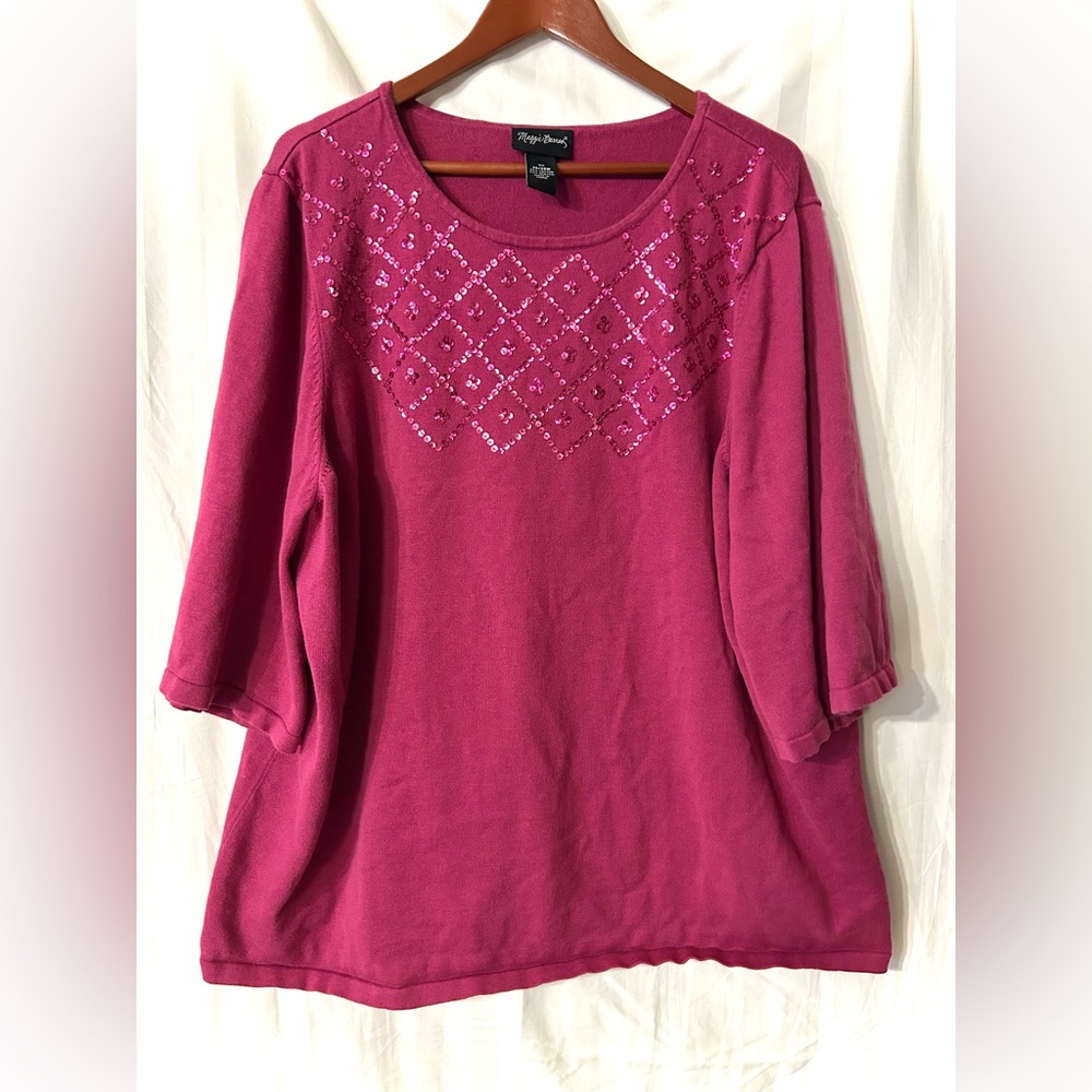 Women's Pink Top with Sequin Detail
